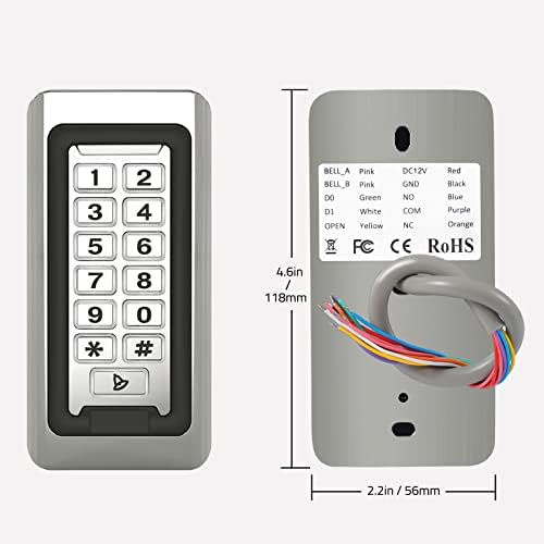 Wireless WiFi Access Control Keypad, Metal Stand-Alone Door Access Control