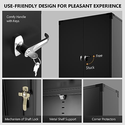 VINGLI Upgraded Wide & Deep Garage Storage Cabinet, Metal Storage Cabinet...