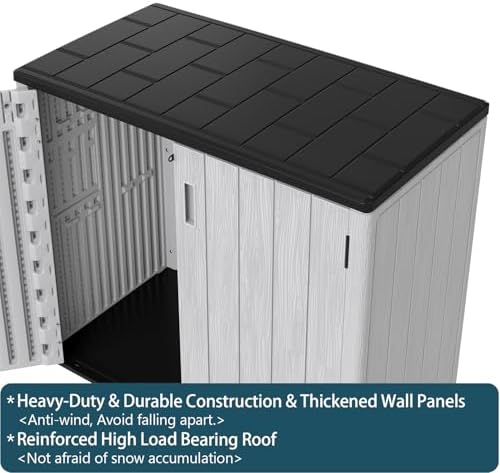 HOMSPARK Outdoor Storage Shed 37 Cu.Ft, All-Weather Resistant Resin Garden Sh...