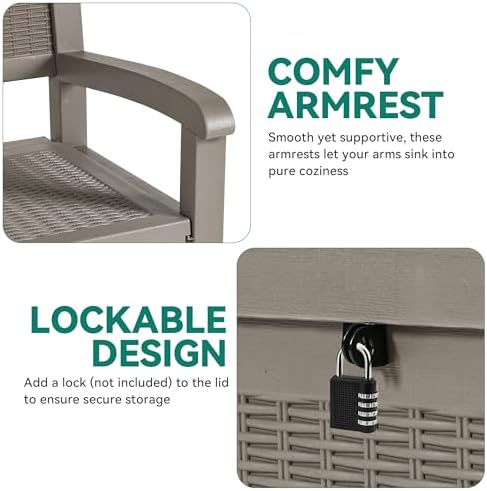 YITAHOME 80 Gallon Storage Bench Deck Box