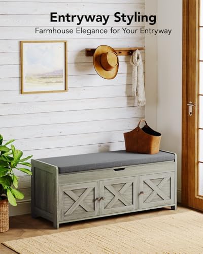Pipishell Shoe Storage Bench, 2-Tier Shoe Bench with Cushioned Seat, Entryway...