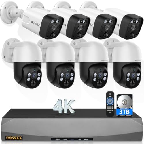 4K POE Wired Home Security Camera System Outdoor, Auto Tracking