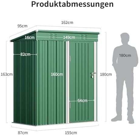 Bealife Metal Garden Shed Tool Shed, Galvanized Steel Tool Shed, Outdoor Stor...
