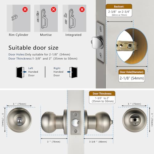Buoan Biometric Fingerprint Door Lock, Smart Fingerprint Door Knob
