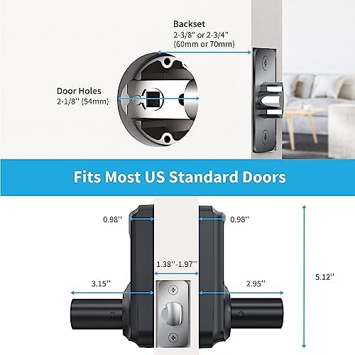 Signstek Keyless Entry Door Lock with Handle, Digital Keypad Door Knob, Smart...