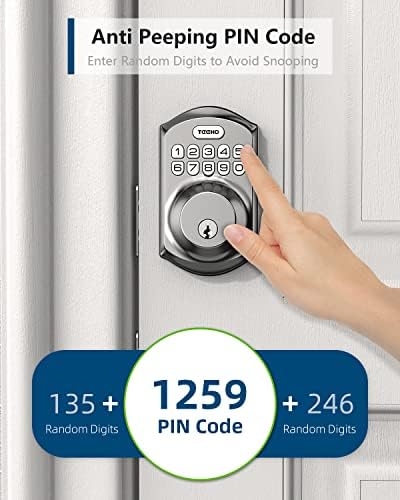 TEEHO TE001 Keyless Entry Deadbolt with Keypad for Front Door, Satin Nickel