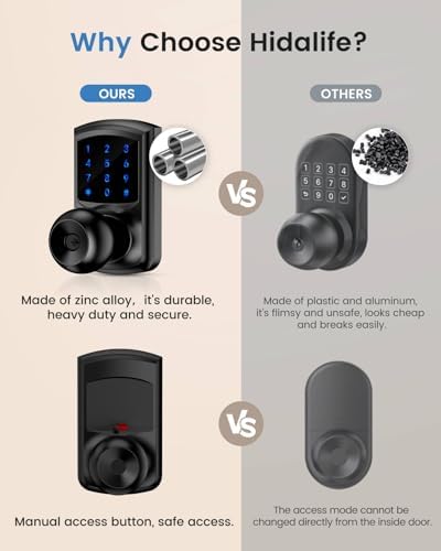 Keyless Entry Door Lock Keypad Smart Knob Electronic Digital Code 4 Pack