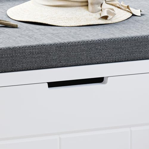 L-Shaped Corner Storage Bench Compartments & Cushioned Seat, Kitchen Brea...