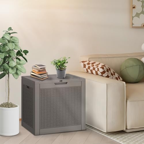 NUNU LAB Outdoor Storage Box 31 Gallon,Waterproof Indoor Outside Deck Boxes,B...