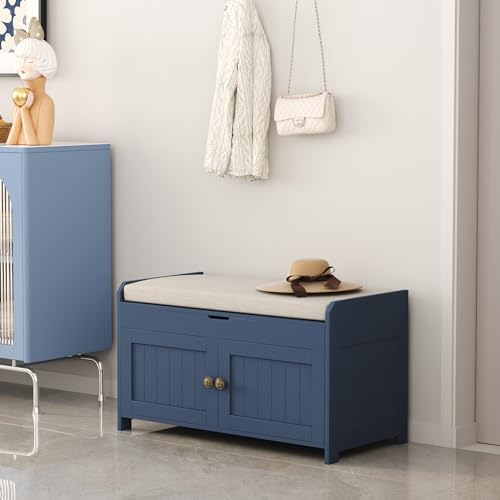 HOMEFORT 30" Shoe Bench with Lift Top Storage, Entryway Bench with Cushi...
