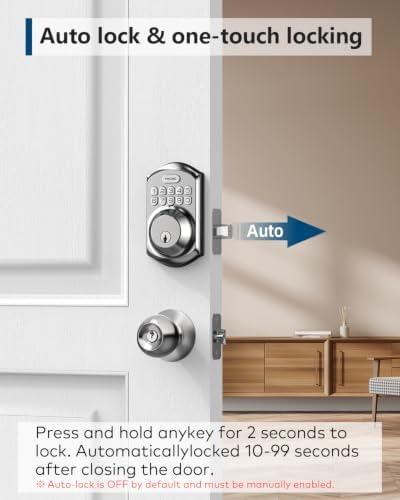 TEEHO TE001 Keyless Entry Deadbolt with Keypad for Front Door, Satin Nickel