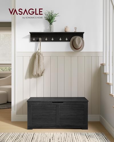 VASAGLE Storage Chest, 39.4 Inches Width Bench with 2 Safety Hinges
