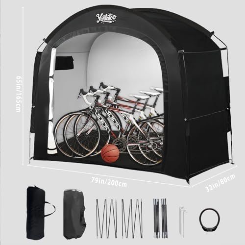 Bike Storage Tent for 2-5 Bikes, Outdoor Waterproof Shelter(Black)
