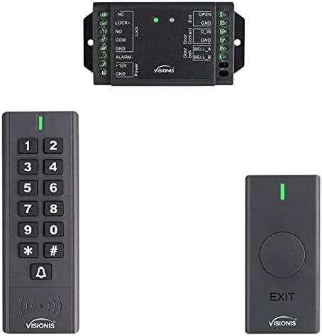 Visionis VIS-3200 Outdoor IP65 Black Access Control Kit with Wireless RFID Ke...