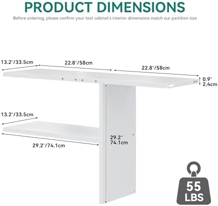 YITAHOME 30cuft Horizontal Storage Shed Shelf, Weatherproof Metal Shelf for 3...