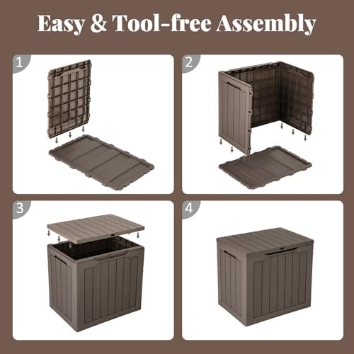 Tangkula 30 Gallon Outdoor Storage Box with Lockable Lid