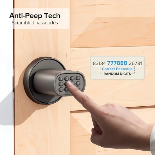ThorBolt MD1 Fingerprint Door Knob Lock with Keypad, Titanium