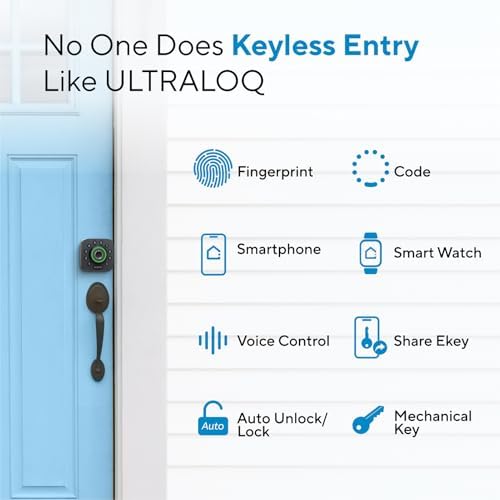 ULTRALOQ U-Bolt Pro WiFi Smart Lock with Door Sensor, App Remote Control