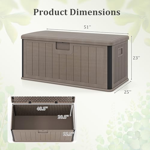Tangkula 100 Gallon Waterproof Outdoor Storage Box
