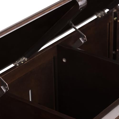 SIMPLIHOME Connaught 51" Wide Solid Wood Trunk Bench in Brown