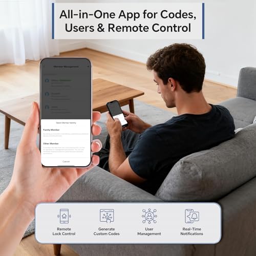 Ulecoce DL08 Fingerprint Smart Deadbolt with App Control, Mate Black