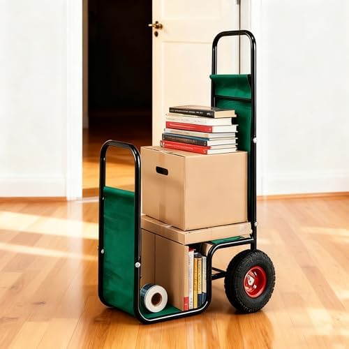 Doublehorse Firewood Cart 27x20x44in Steel Pneumatic Wheels Green