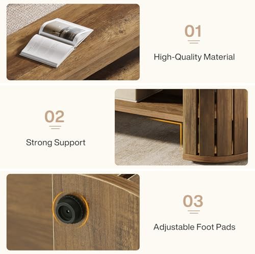 Tribesigns 63" Wooden Entryway Bench with Shoe Storage, Long 2-Tier Narr...