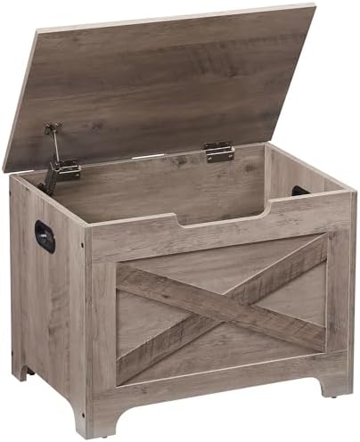 GarveeHome 23.6 in Storage Chest, Wooden Storage Bench with Safety Hinge, Eas...