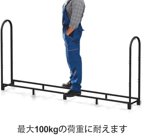 Walensee 8Ft Firewood Rack Holder, Heavy Duty Steel, Rust Resistant, 94.1L x ...