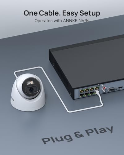 ANNKE 4K/8MP Dome PoE Security Camera Outdoor, Color Night Vision, White