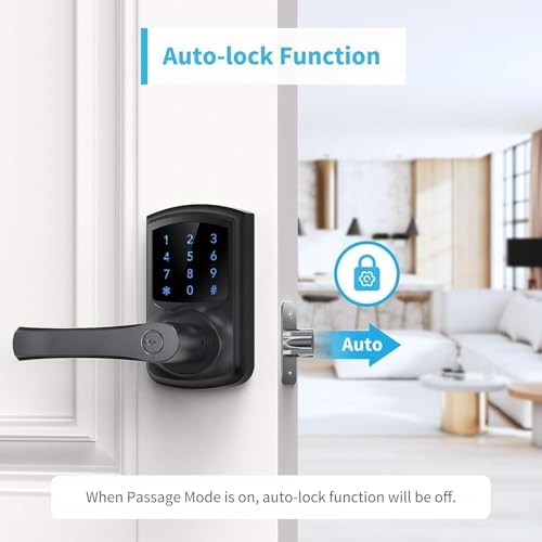 Signstek Keyless Entry Door Lock with Handle, Digital Keypad Door Knob, Smart...
