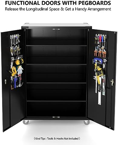 VINGLI Upgraded Wide & Deep Garage Storage Cabinet, Metal Storage Cabinet...