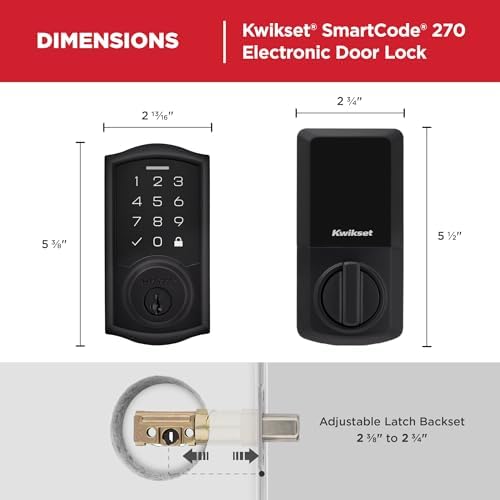 Kwikset SmartCode 270 Keyless Entry Electronic Touchpad Deadbolt Door Lock wi...