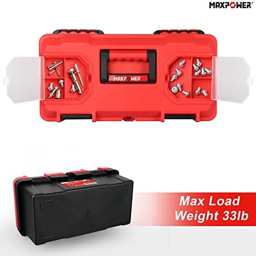 MAXPOWER Tool Box 16 inch, Plastic Small Tool Box with Latch Removable Tray