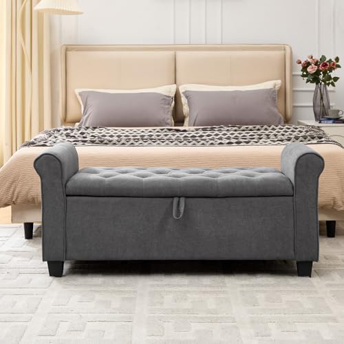 49" Ottoman with Storage, End of Bed Storage Bench for Bedroom