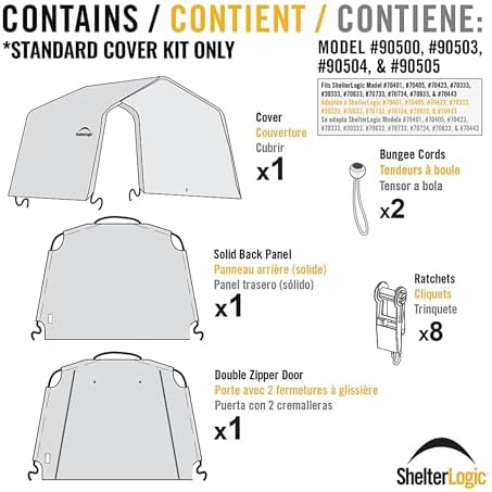 ShelterLogic Replacement Cover Kit Only No Frame-10x10x8 Peak 805134 (14.5oz ...