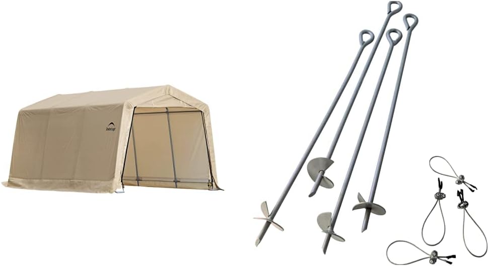 ShelterLogic 10' x 15' x 8' Peak Style Roof Instant Garage Carpor...