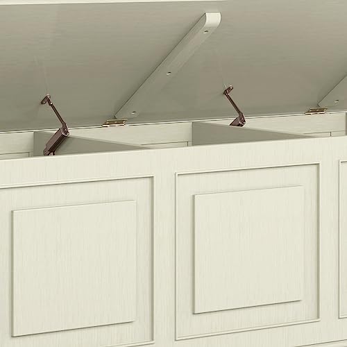 SIMPLIHOME Connaught 51" Wide Solid Wood Trunk Bench in White