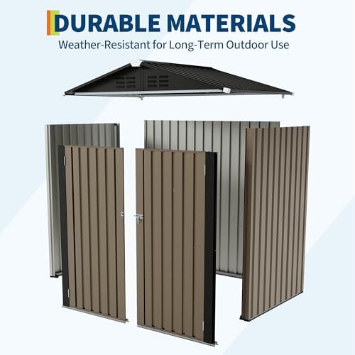 Garvee 6x4 FT Storage Shed – 130 Cu Ft, Sloped Roof, Weatherproof
