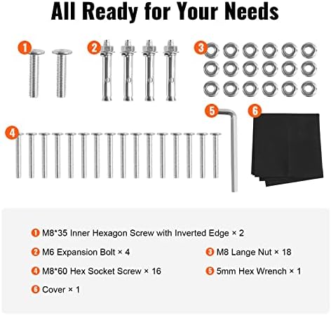 VEVOR 12.7FT Outdoor Firewood Rack with Cover, Firewood Holder for 3/4 Cord