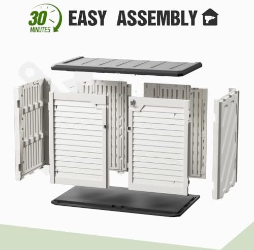31 Cu.Ft Resin Outdoor Storage Cabinet with 2 Shelves & Floor
