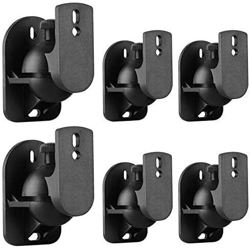 TNP Universal Satellite Speaker Wall Mount Bracket Ceiling Mount Clamp (6 Pack)