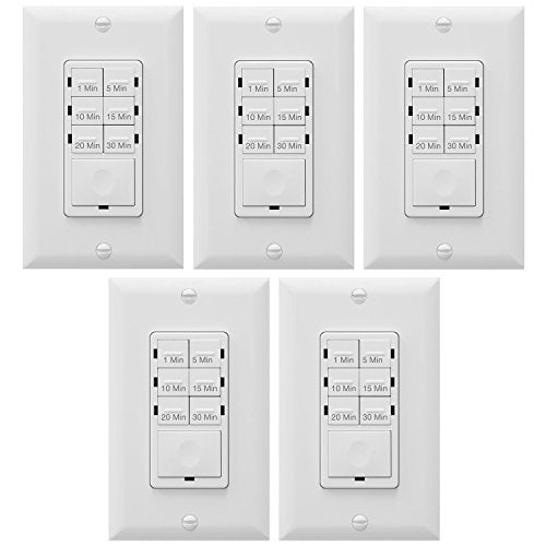Enerlites Bathroom Timer Countdown Switch, HET06A-R | In-Wall Electrical Time...
