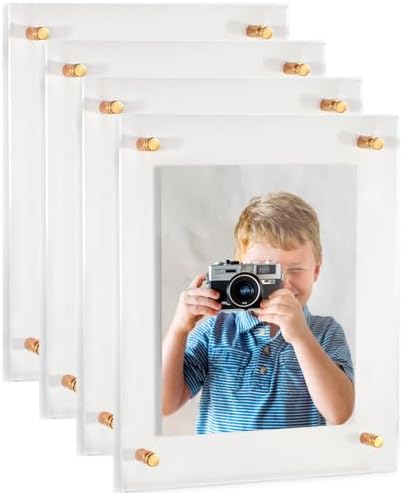 ArtToFrames 15x22 Inch Double Panel Floating Acrylic Picture Frame comes (4 P...