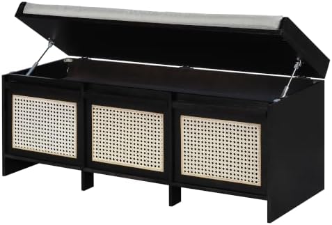 SOFTSEA 48" Shoe Storage Bench with Cushion, 2-Tier Entryway Bench with ...