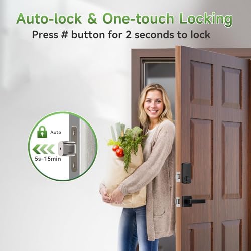 Fingerprint Smart Door Locks with Handles, App Control Deadbolt
