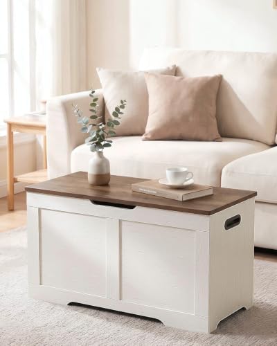 Timberer 31.5" Storage Chest with 2 Safety Hinges, Wooden Storage Trunk
