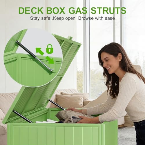 Outdoor Storage Box with Wheels 250 Gallon, Metal Deck Boxes