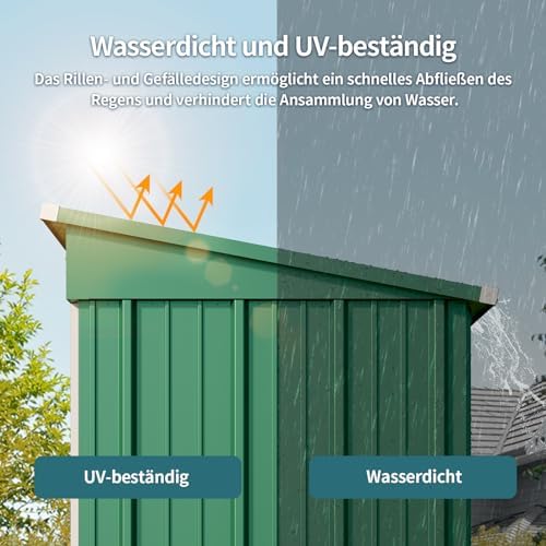 Bealife Metal Garden Shed Tool Shed, Galvanized Steel Tool Shed, Outdoor Stor...
