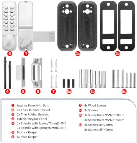 Mechanical Keyless Single-Sided Keypad Entry Door Lock with Bolt